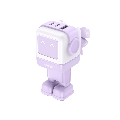 CD361 CARGADOR UGREEN UNO RG 65W ROBOT GAN CARGA RÁPIDA PURPLE UGREEN