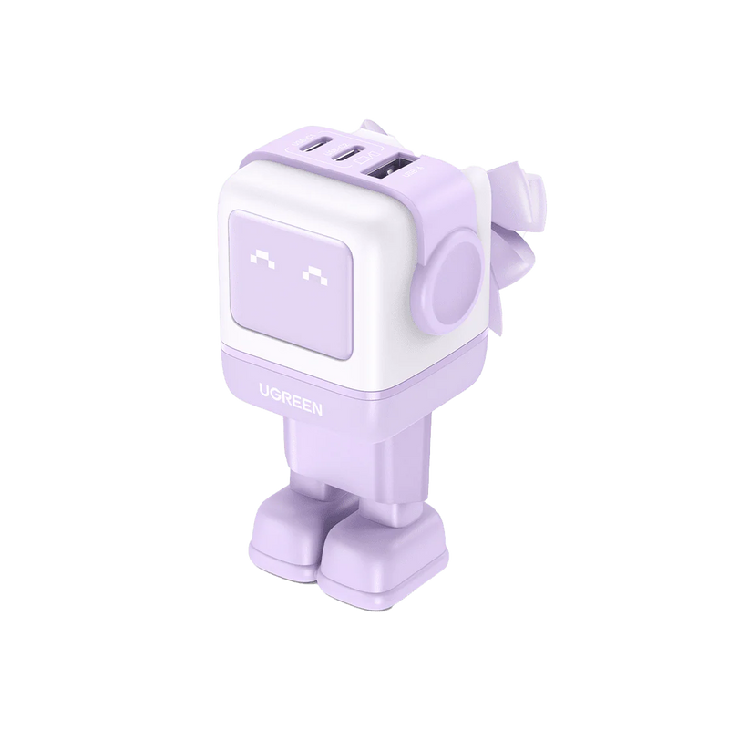 CD361 CARGADOR UGREEN UNO RG 65W ROBOT GAN CARGA RÁPIDA PURPLE UGREEN