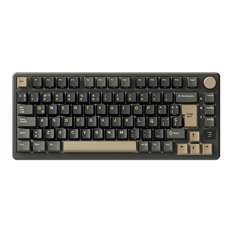 TECLADO ROYAL KLUDGE RK-M75 INALAMBRICO PHANTOM - BROWN SWITCH ROYAL KLUDGE