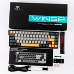 TECLADO WIN68HE MAX CABLEADO BLACK/GREY/YELLOW - WING CHUN MAGNETIC SWITCH