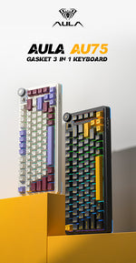 TECLADO AU75 RGB INALAMBRICO BLACK/YELLOW - MECHANICAL SWITCH AULA