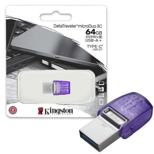USB 64GB DATATRAVELER MICRODUO 3C 200MB/S DUAL USB-A + USB-C KINGSTON KINGSTON