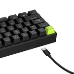 TECLADO RK C61 CABLEADO INGLÉS BLACK  GREEN - MINT MAGNETIC SWITCH ROYAL KLUDGE