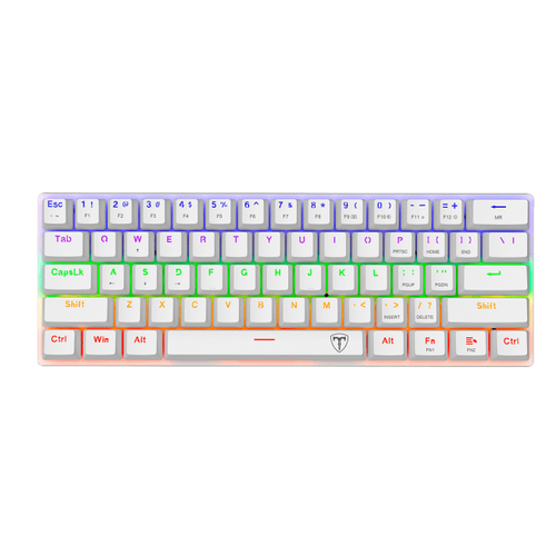 TECLADO ARENA LITE RAINBOW, SPANISH T-TGK321-BR WHITE - RED SWITCH
