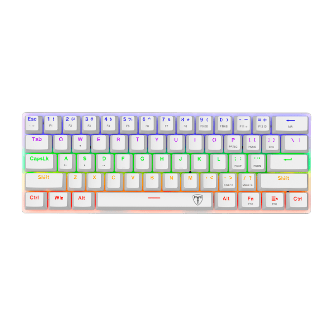 TECLADO ARENA LITE RAINBOW, SPANISH T-TGK321-BR WHITE - RED SWITCH