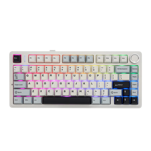 TECLADO F75 RGB INALAMBRICO ESPAÑOL WHITE/BLACK - REAPER SWITCH AULA