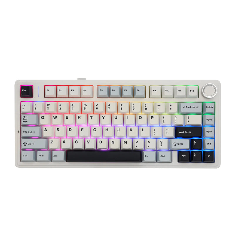TECLADO F75 RGB INALAMBRICO ESPAÑOL WHITE/BLACK - REAPER SWITCH AULA
