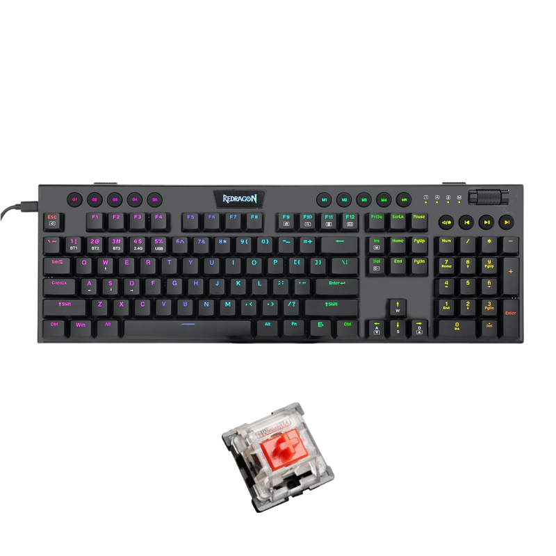 TECLADO REDRAGON HORUS FS BLACK WIRELESS. SPANISH K618-RGB-SP RED SWITCH REDRAGONTECLADO REDRAGON HORUS FS BLACK WIRELESS. SPANISH K618-RGB-SP RED SWITCH REDRAGON