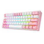 TECLADO REDRAGON FIZZ PRO WIRELESS, SPANISH K616-RGB-WP WHITE/PINK REDRAGON