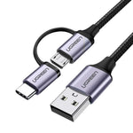 30875 - US177 - CABLE USB-A A MICRO USB+USB TIPO C