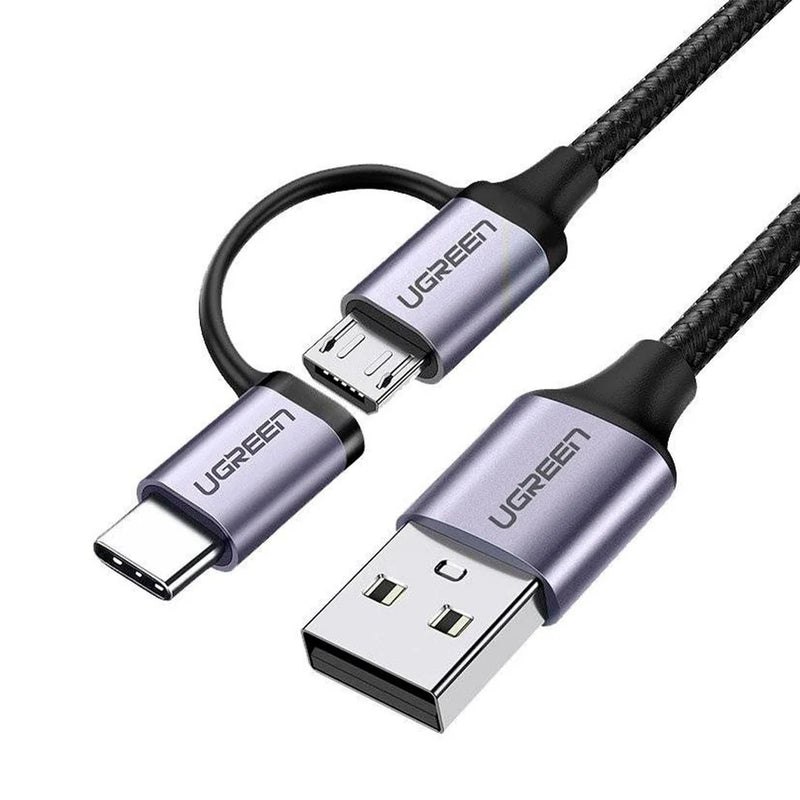 30875 - US177 - CABLE USB-A A MICRO USB+USB TIPO C