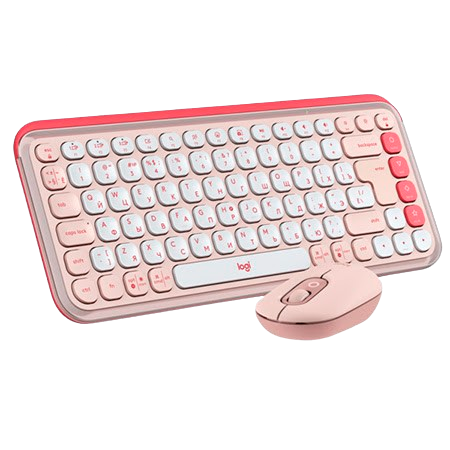 ROSE  TECLADO LOGITECH + MOUSE POP ICON BLUETOOTH/WIRELESS SP / COPILOT/ (920-013053) LOGITECH