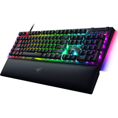 TECLADO BLACKWIDOW V4 MECHANICAL USB-C SWITCH GREEN HYPERPOLLING 8,000HZ US 2 ZONAS CHROMA BLACK