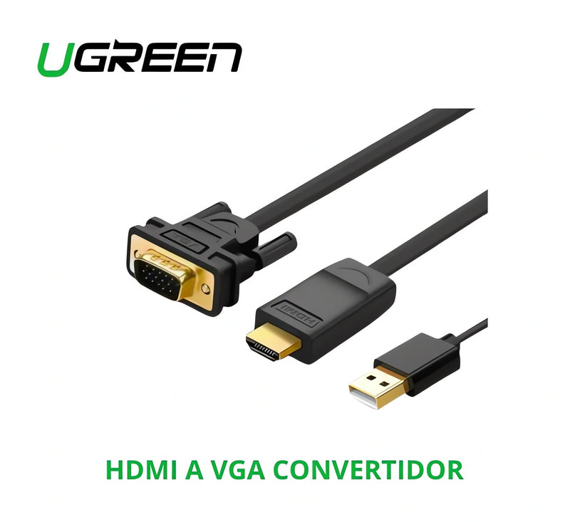 MM101 - CABLE ADAPTADOR HDMI A VGA 1.5 MTS - NEGRO