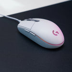 MOUSE LOGITECH G203 LIGHTSYNC OPTICAL 8000 DPI RGB WHITE (910-005791)-P LOGITECH