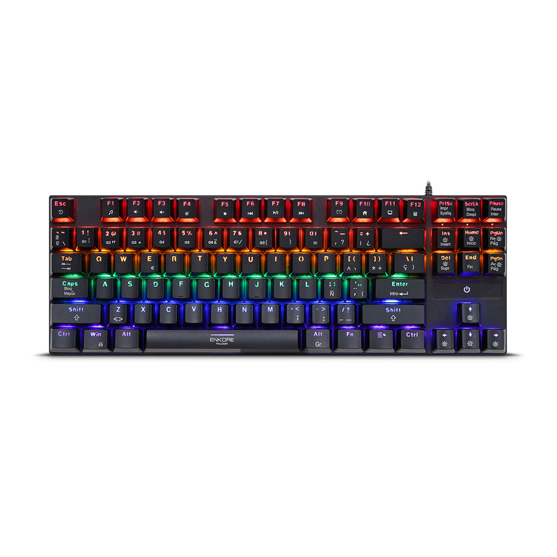 FALCON 87 ENK1005 TECLADO GAMER MECANICO USB RAINBOW ENKORE