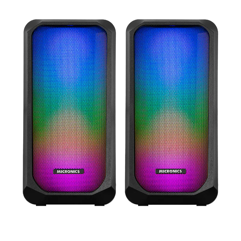 PARLANTE 2.0 MICRONICS LUXOR - MIC S305 | 3.5MM | USB | RGB
