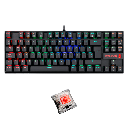 K552RGB TECLADO REDRAGON KUMARA BLACK, SPANISH RED SWITCH REDRAGON