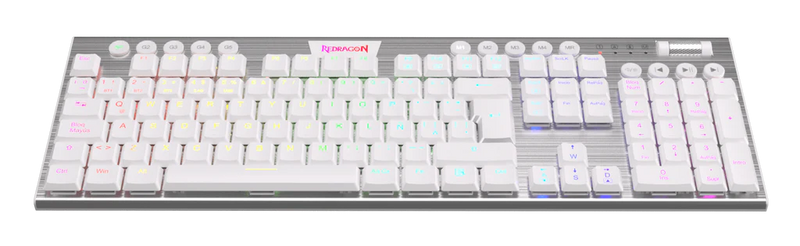 TECLADO REDRAGON HORUS FS CABLEADO, SPANISH K619W-RGB-SP WHITE RED SWITCH REDRAGON