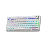 TECLADO F75 RAINBOW CABLEADO INGLÉS WHITE - BLUE SWITCH