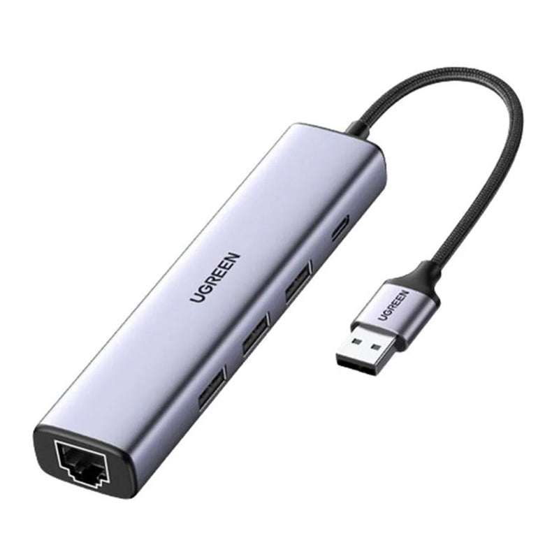 ADAPTADOR UGREEN USB C A ETHERNET HUB 4 EN 1 /CM475/ GIGABIT RJ45 3 USB 3.0