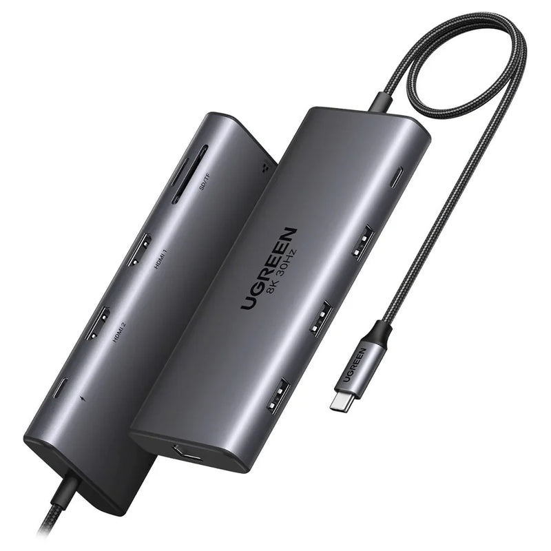 15534 CM639 -CM6- ADAPTADOR HUB 10 EN 1 - 1 USB3.0 + 2 USB 2.0 + 2 HDMI +1 RJ45 GIGABIT+SD&TF+ PD PORT CONVERTER