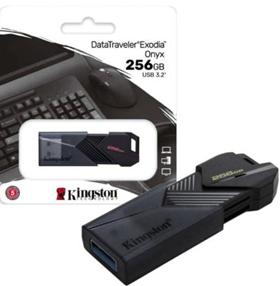 USB KINGSTON DATATRAVELER EXODIA ONYX 256GB, USB 3.2 GEN 1, COLOR NEGRO MATE KINGSTON