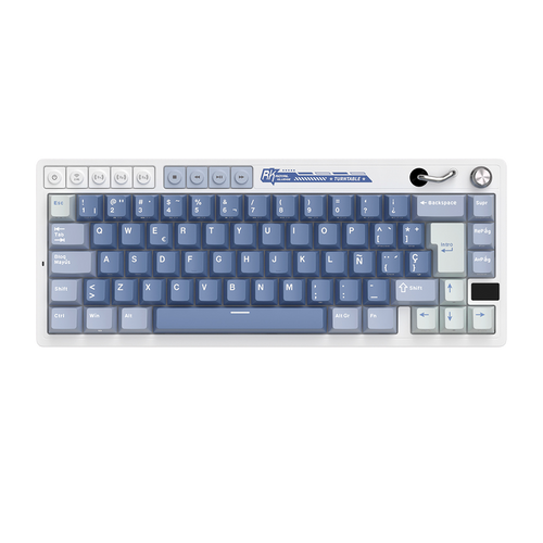 TECLADO ROYAL KLUDGE RK M65 INALAMBRICO- 2.4, BT - OCEAN BLUE - CREAMY SWITCH ROYAL KLUDGE