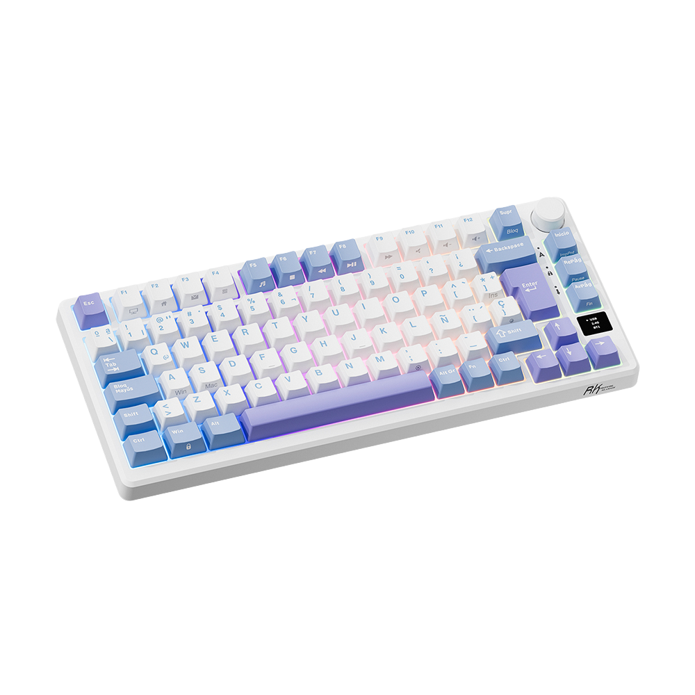 TECLADO RK-M75 INALAMBRICO TARO  MILK - K SILVER SWITCH ROYAL KLUDGE