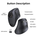 MU008 - MOUSE WIRELESS VERTICAL - 2.4 GHZ.- BT 5.0 UGREEN