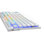 TECLADO HORUS TKL WHITE WIRELESS, SPANISH K621W-RGB-SP RED SWITCH
