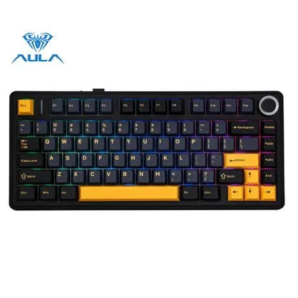 TECLADO F75 RGB INALAMBRICO ESPAÑOL BLACK/YELLOW - REAPER SWITCH AULA