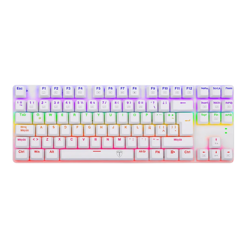 TECLADO BORA LITE RAINBOW, SPANISH T-TGK313GB-LIT WHITE RED SWITCH