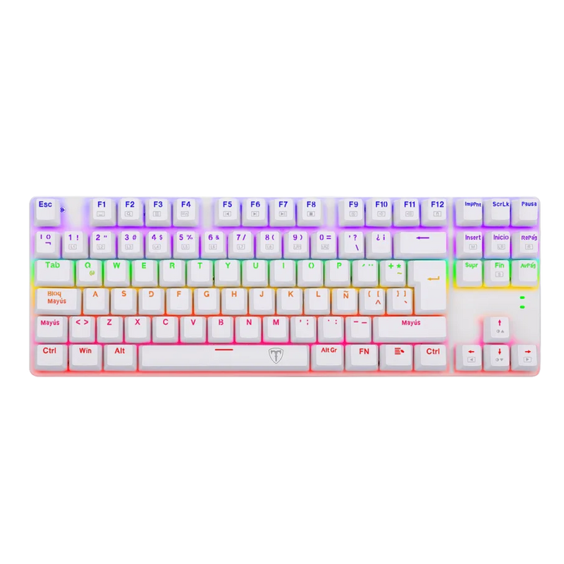 TECLADO BORA LITE RAINBOW, SPANISH T-TGK313GB-LIT WHITE RED SWITCH
