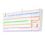 TECLADO REDRAGON KUMARA RAINBOW, SPANISH K552W-KR-SP WHITE RED SWITCH REDRAGON