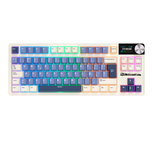 TECLADO MECANICO ROYAL KLUDGE RK-S85 INALAMBRICO 2.4 BT (SW-CLOUD)-HORIZON BLUE