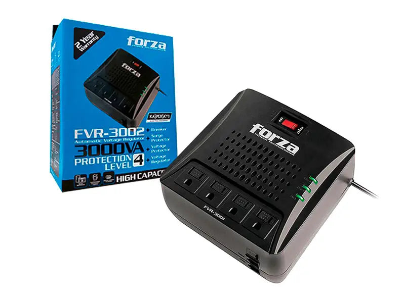 Estabilizador Forza 3000VA(1500w) FVR-3002 4 tomas 220v FORZA