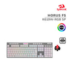 TECLADO REDRAGON HORUS FS CABLEADO, SPANISH K619W-RGB-SP WHITE RED SWITCH REDRAGON