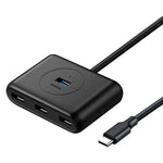 HUB UGREEN /4 PUERTOS/ USB A 3.0/ CON USB-C ADAPTADOR/ CR113 40850