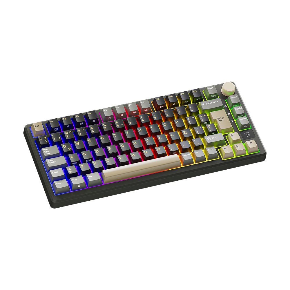 TECLADO ROYAL KLUDGE RK-M75 INALAMBRICO PHANTOM - K SILVER SWITCH 