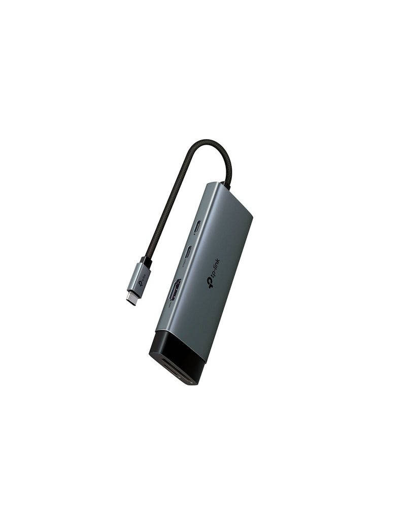 UH7020C TP-LINK HUB USB TIPO C 7 EN 1 – 1× HDMI 4K@60HZ + 1× USB-C CARGA PD 100W + 1× USB-C DATOS 5GBPS + 2× USB-A 3.0 (5GBPS) + 1× LECTOR SD + 1× LECTOR MICROSD (200MB/S).UH7020C TP-LINK – HUB USB TP LINK